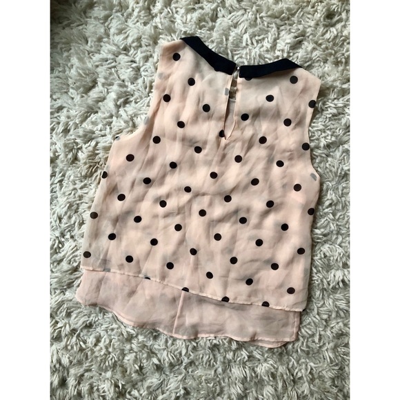 NWT Bershka blush sleeveless polka dot blouse - Picture 2 of 3